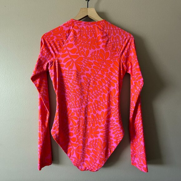Women's M NWT Trina Turk Paddle Board One Piece Swim Suit Pink Orange - Picture 3 of 7